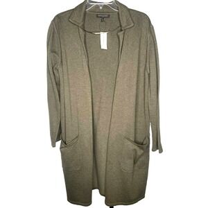 Banana Republic Long open Front Cardigan Duster Sweater Womens Size medium Green